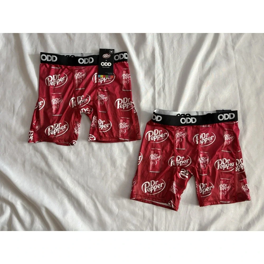 NEW Dr. Pepper Boxers ODD Boxer Briefs Men's Medium Multicolor Dr Pepper 2 Pair